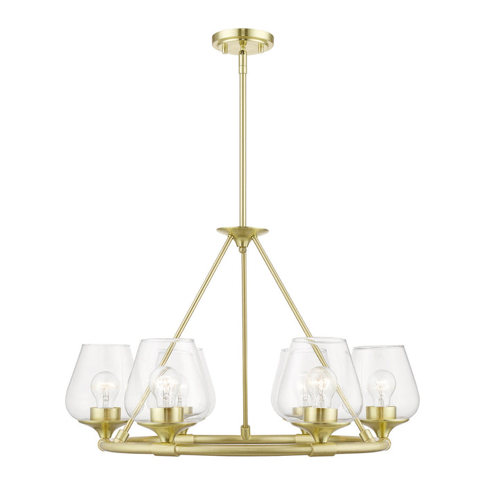 Livex Lighting 46726-12 Six Light Chandelier, Satin Brass