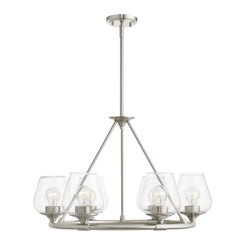 Livex Lighting 46726-91 Six Light Chandelier, Brushed Nickel