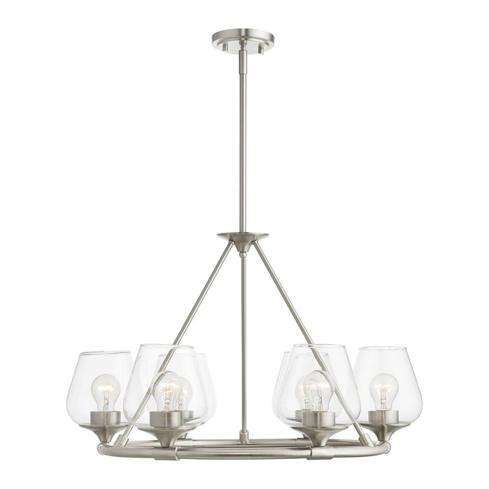 Livex Lighting 46726-91 Six Light Chandelier, Brushed Nickel