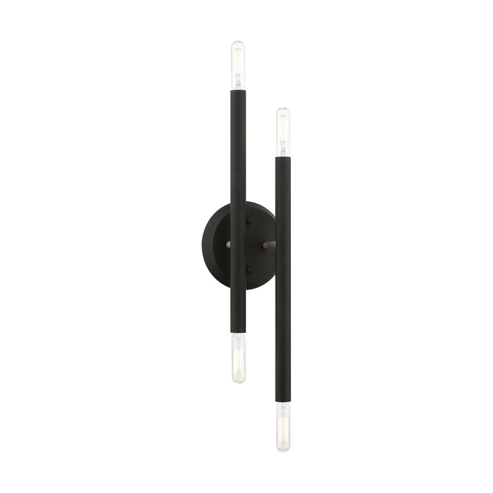 Livex Lighting 46771-04 Four Light Wall Sconce, Black w/Brushed Nickel