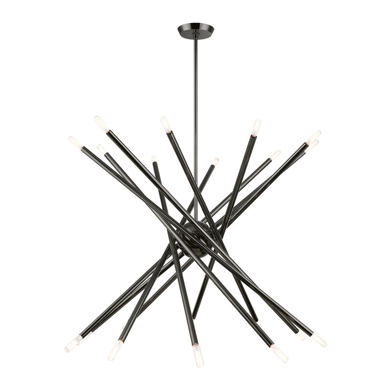 Livex Lighting 46779-46 20 Light Chandelier, Black Chrome