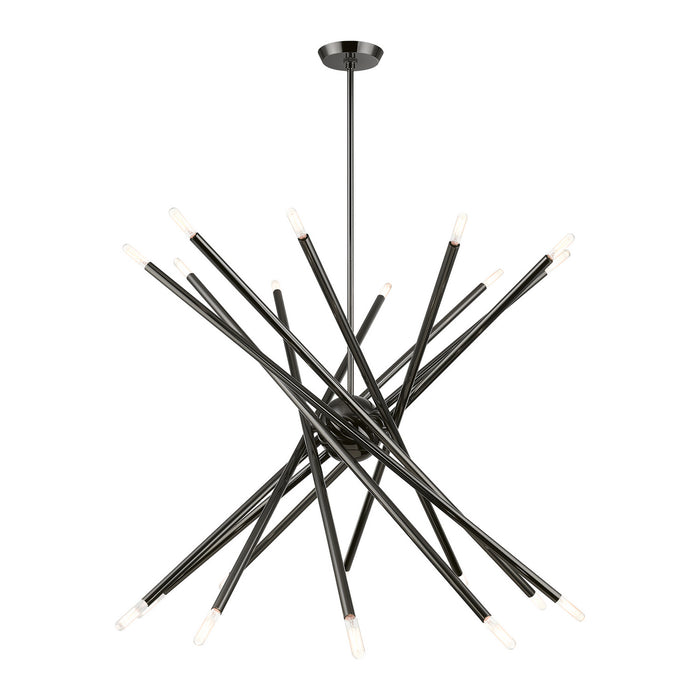 Livex Lighting 46779-46 20 Light Chandelier, Black Chrome