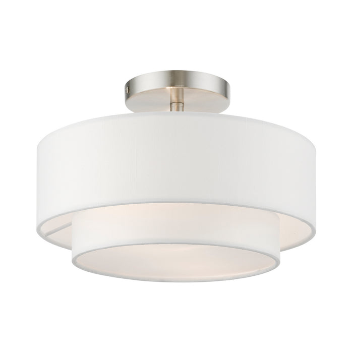Livex Lighting 47151-91 Two Light Semi-Flush Mount, Brushed Nickel