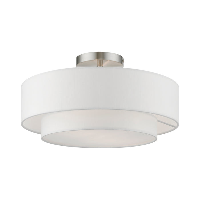 Livex Lighting 47153-91 Two Light Semi-Flush Mount, Brushed Nickel