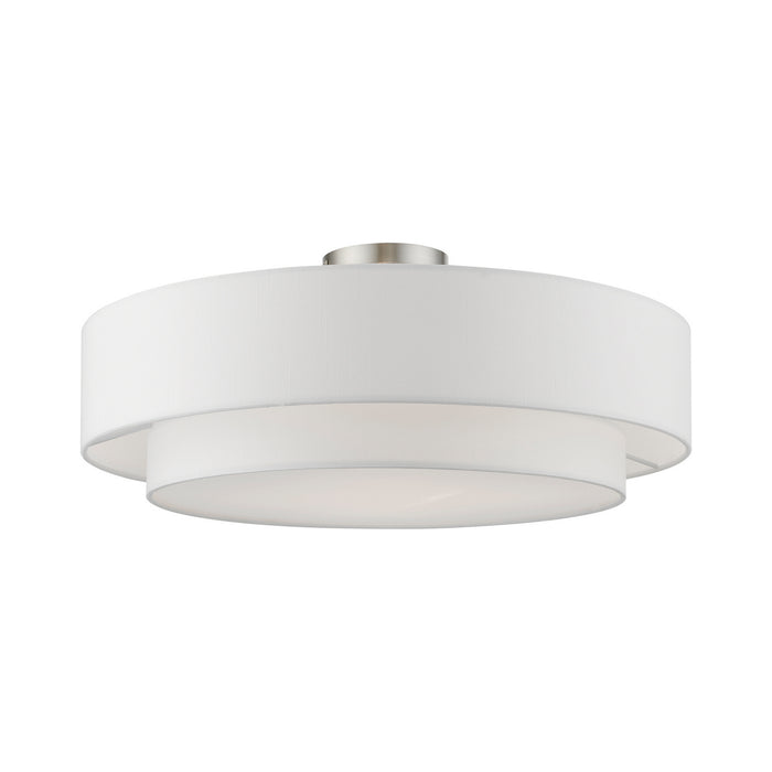 Livex Lighting 47155-91 Four Light Semi-Flush Mount, Brushed Nickel