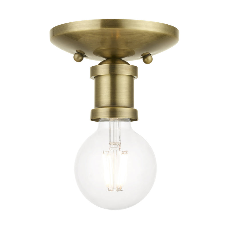Livex Lighting 47160-01 One Light Flush Mount, Antique Brass