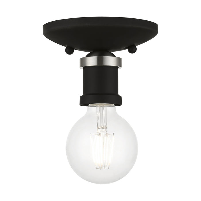 Livex Lighting 47160-04 One Light Flush Mount, Black w/Brushed Nickel