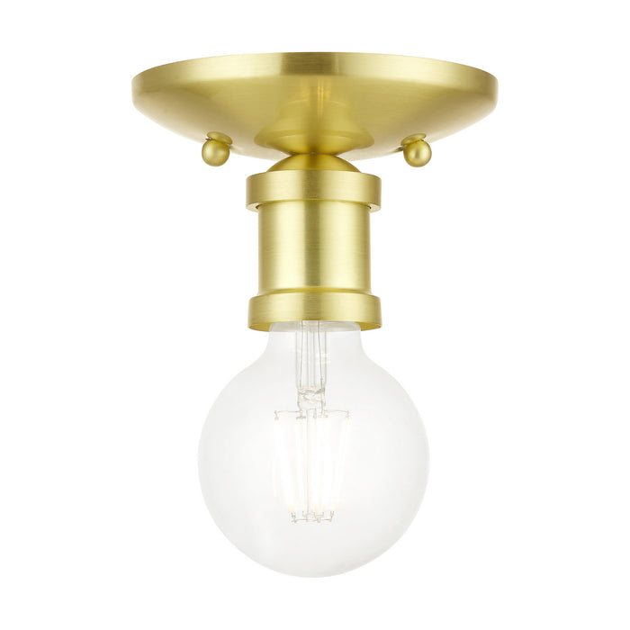 Livex Lighting 47160-12 One Light Flush Mount, Satin Brass