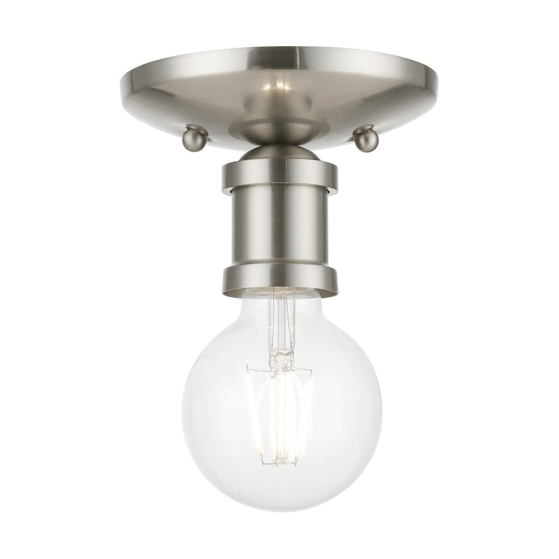 Livex Lighting 47160-91 One Light Flush Mount, Brushed Nickel