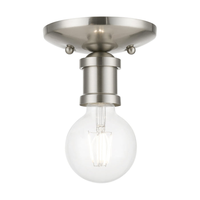 Livex Lighting 47160-91 One Light Flush Mount, Brushed Nickel