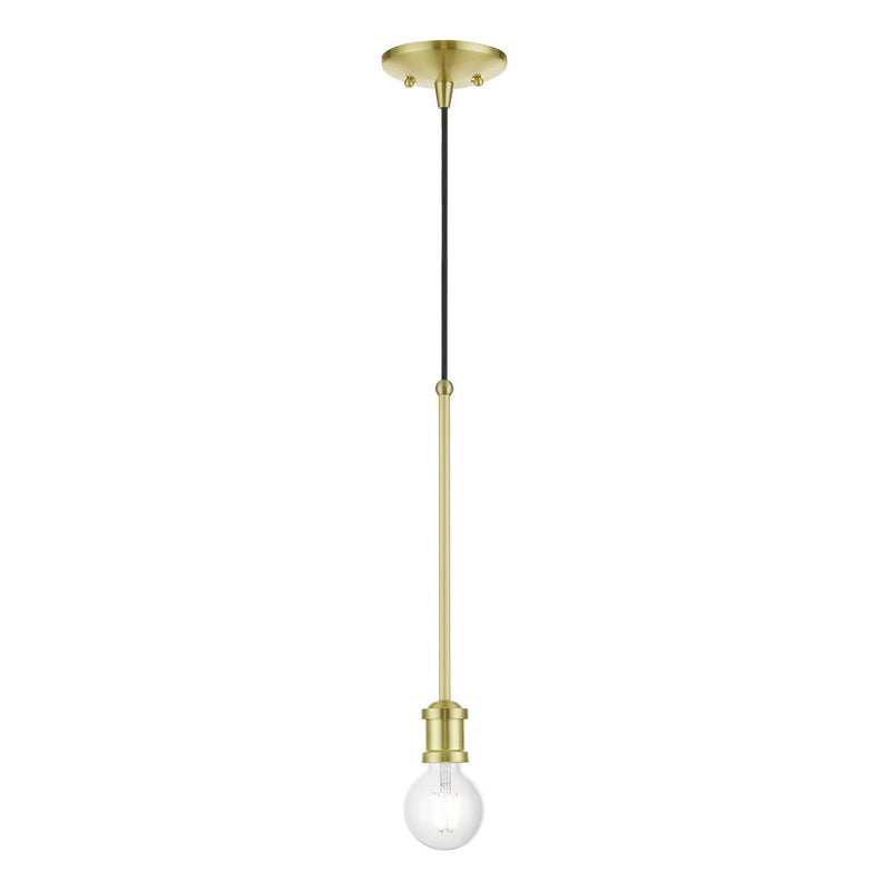 Livex Lighting 47161-12 One Light Pendant, Satin Brass