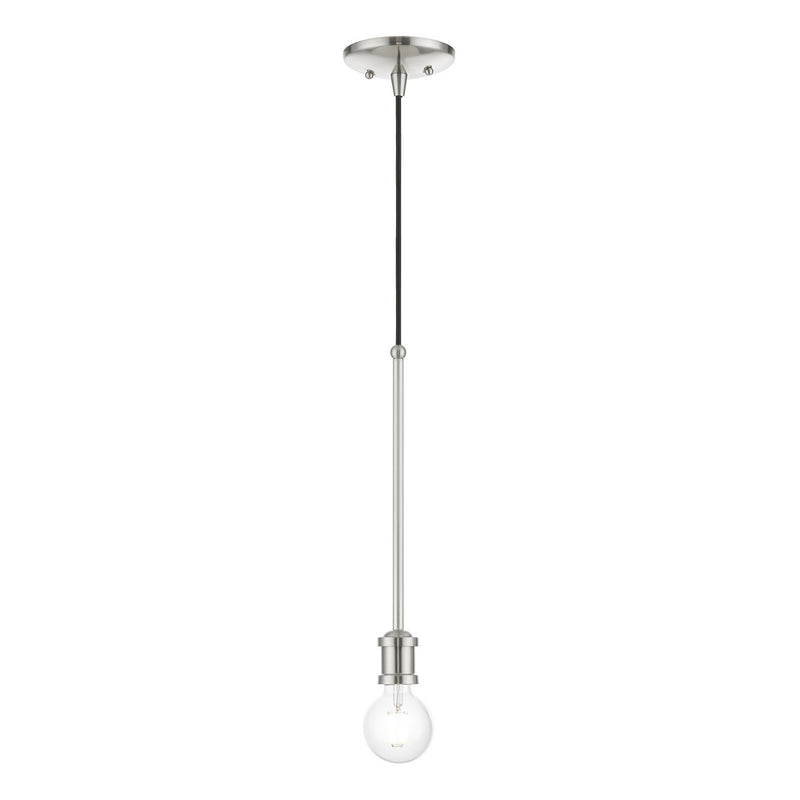 Livex Lighting 47161-91 One Light Pendant, Brushed Nickel