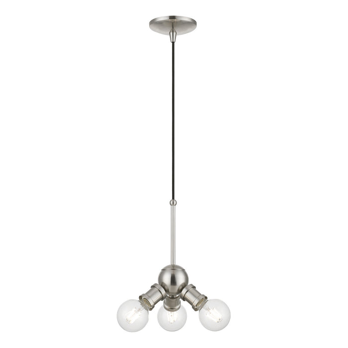 Livex Lighting 47164-91 Three Light Pendant, Brushed Nickel