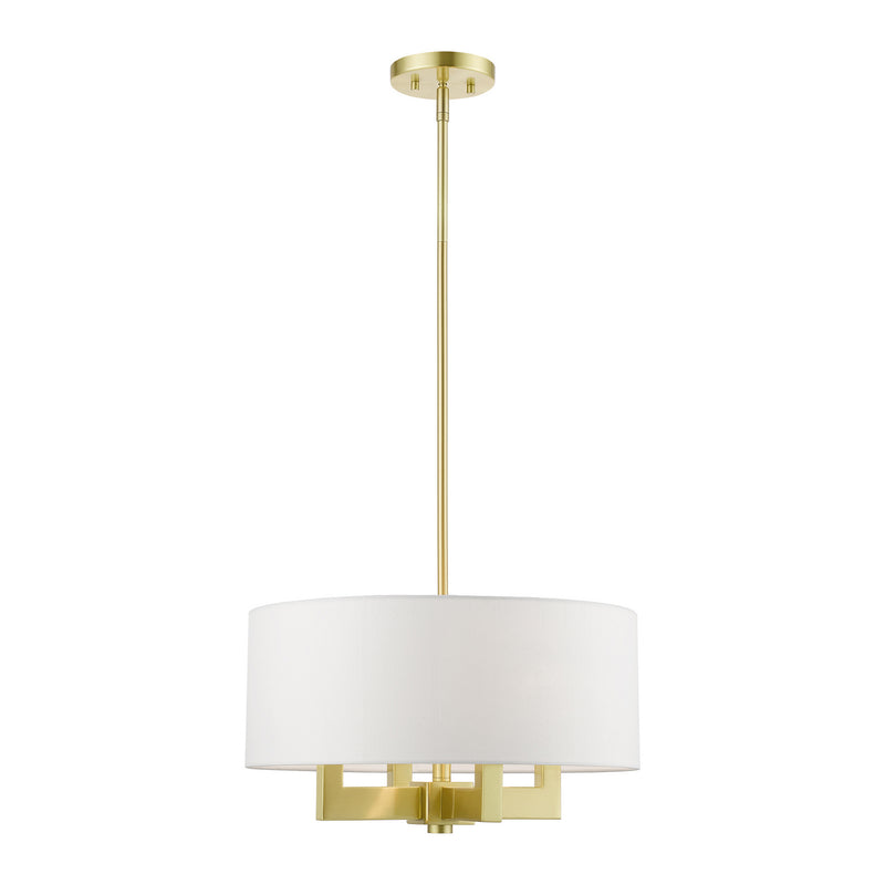 Livex Lighting 48784-12 Four Light Chandelier, Satin Brass