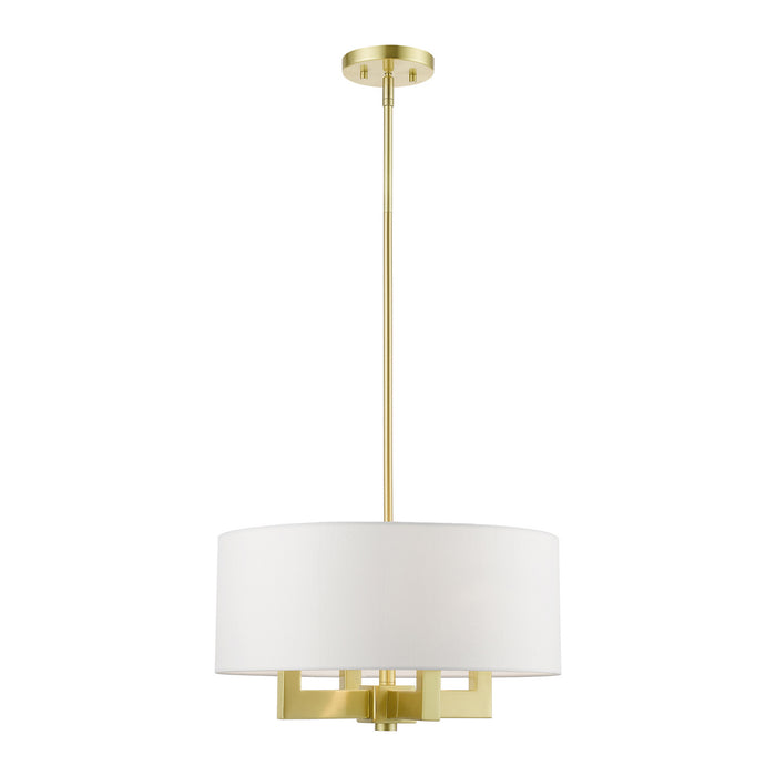 Livex Lighting 48784-12 Four Light Chandelier, Satin Brass