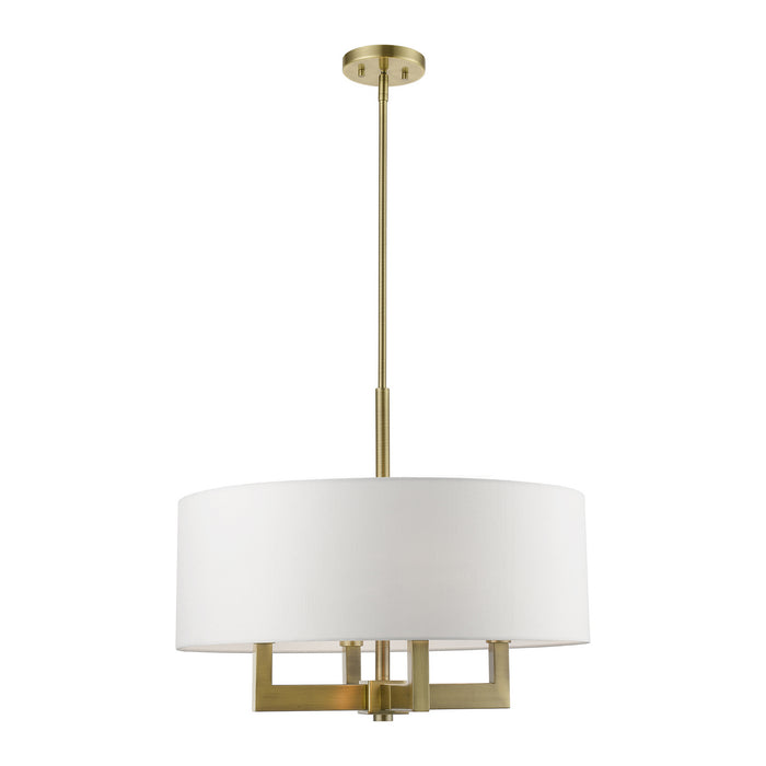 Livex Lighting 48786-01 Four Light Chandelier, Antique Brass
