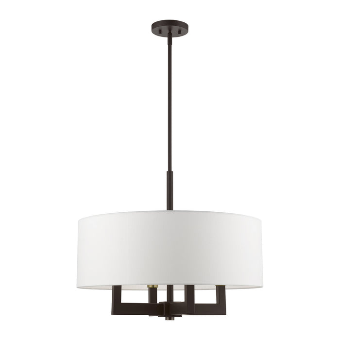Livex Lighting 48786-07 Four Light Chandelier, Bronze w/Antique Brass
