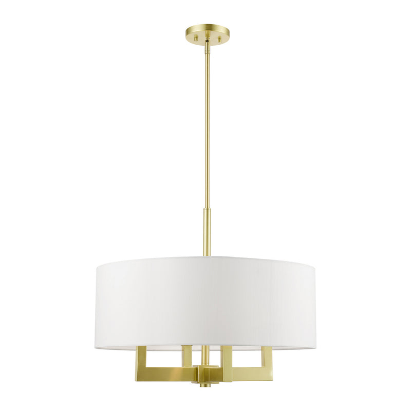 Livex Lighting 48786-12 Four Light Chandelier, Satin Brass