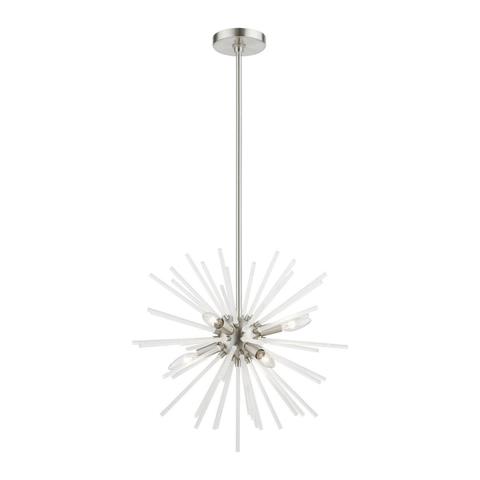 Livex Lighting 48824-91 Six Light Chandelier, Brushed Nickel