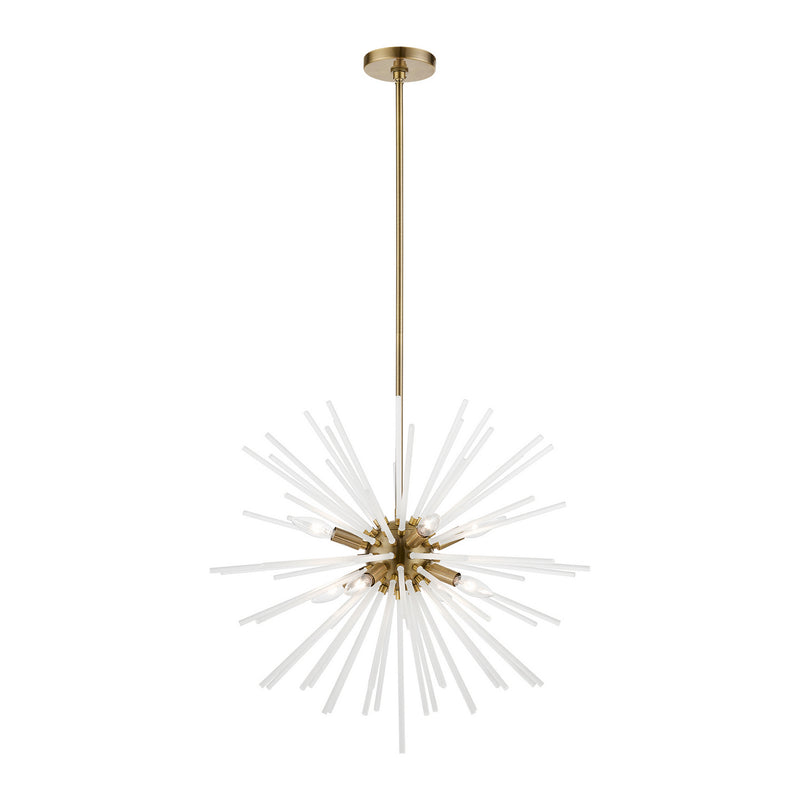 Livex Lighting 48826-01 Eight Light Chandelier, Antique Brass