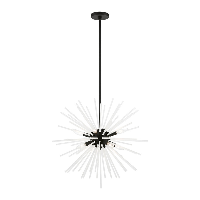 Livex Lighting 48826-04 Eight Light Chandelier, Black