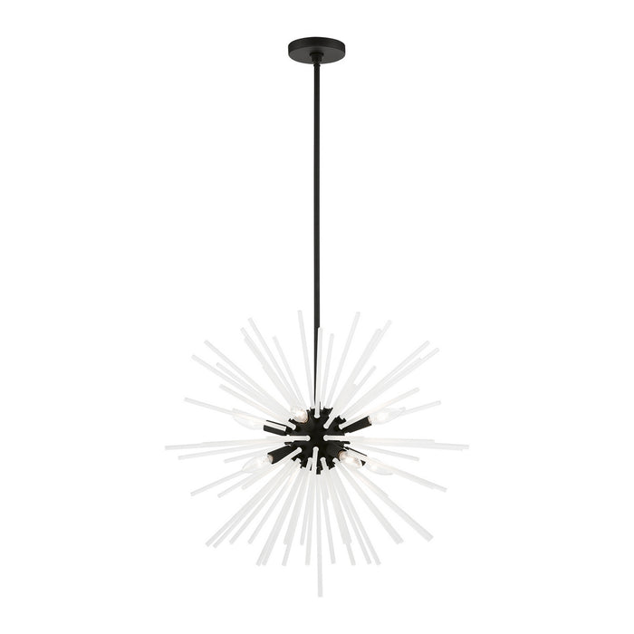 Livex Lighting 48826-04 Eight Light Chandelier, Black