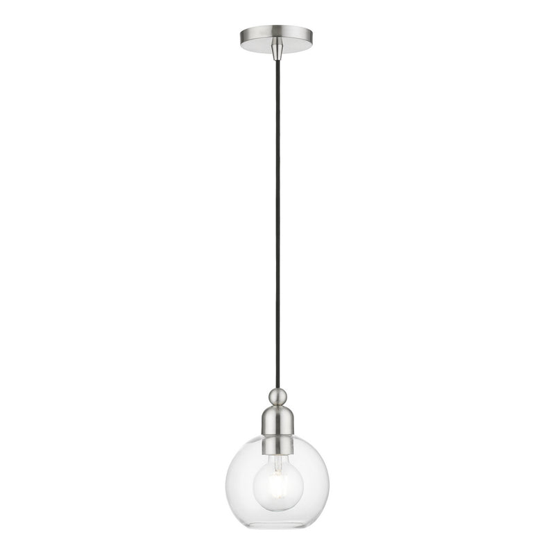 Livex Lighting 48971-91 One Light Mini Pendant, Brushed Nickel