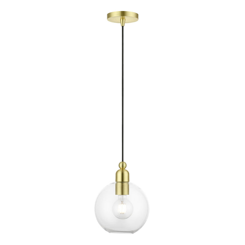 Livex Lighting 48972-12 One Light Pendant, Satin Brass