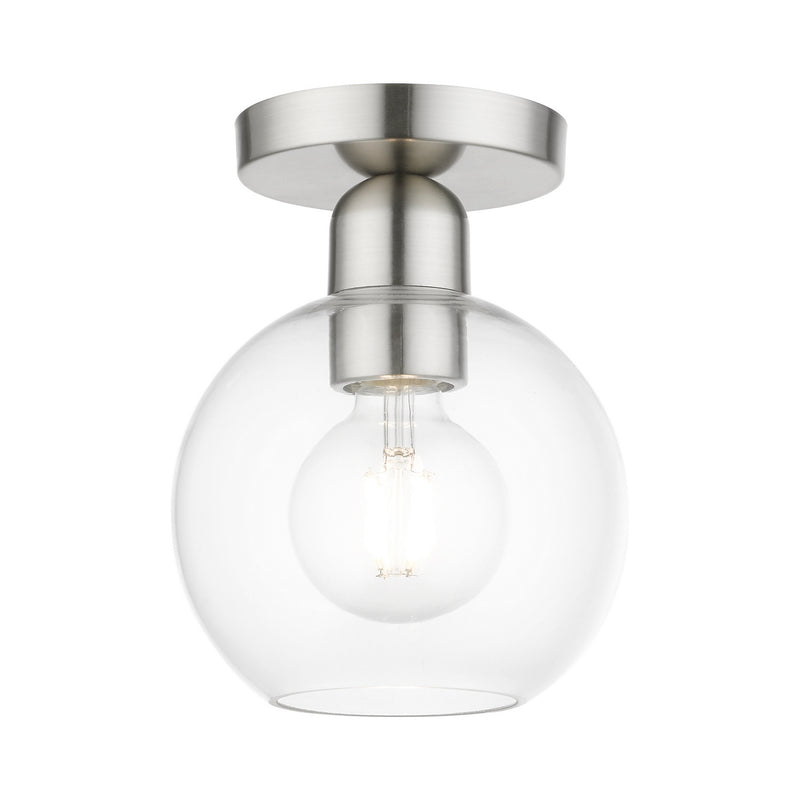 Livex Lighting 48977-91 One Light Semi-Flush Mount, Brushed Nickel
