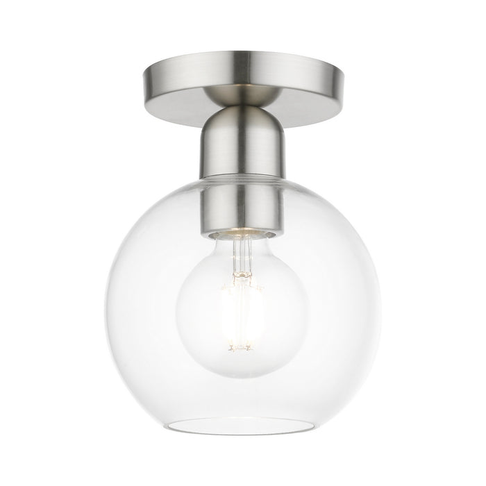 Livex Lighting 48977-91 One Light Semi-Flush Mount, Brushed Nickel