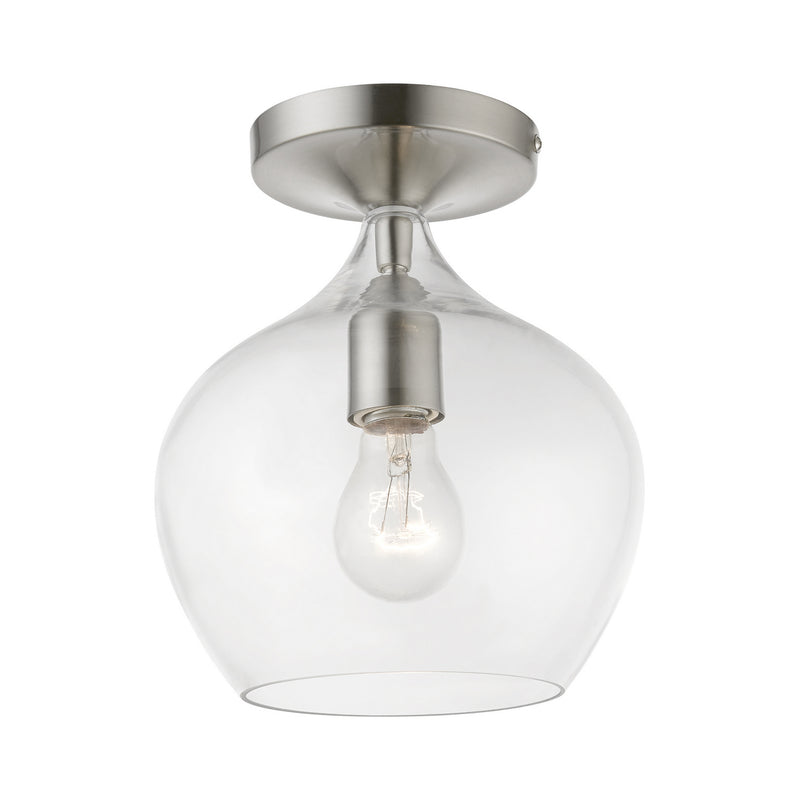 Livex Lighting 49087-91 One Light Semi-Flush Mount, Brushed Nickel
