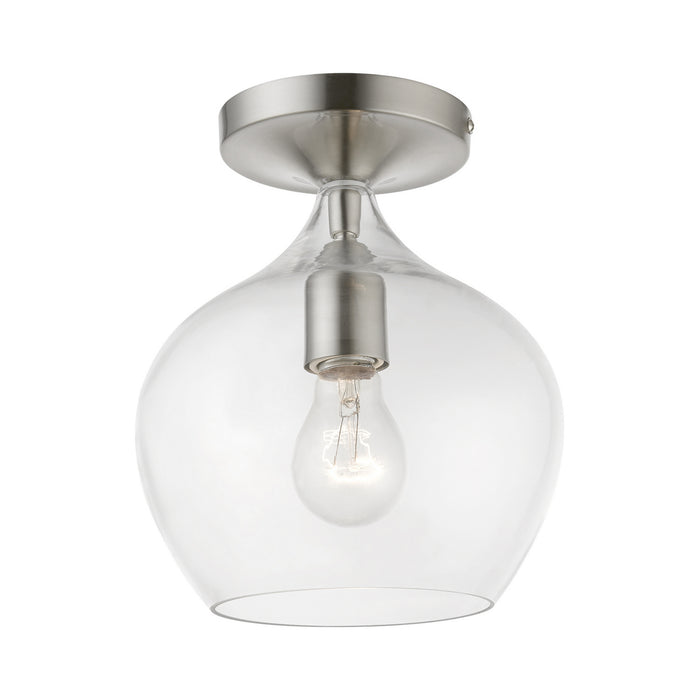 Livex Lighting 49087-91 One Light Semi-Flush Mount, Brushed Nickel