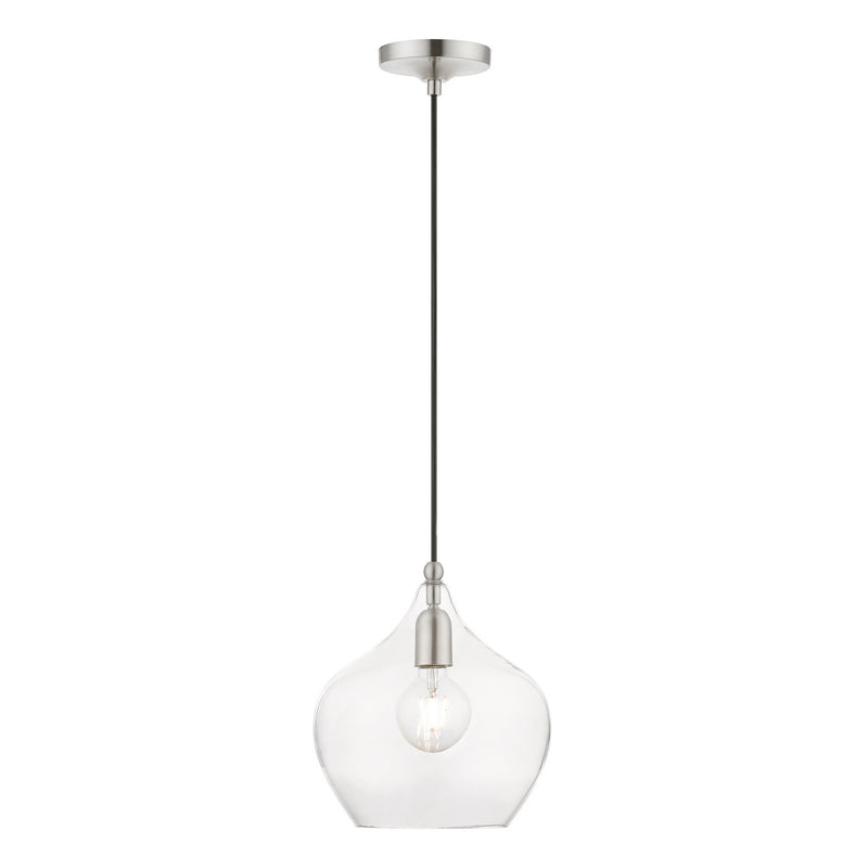 Livex Lighting 49093-91 One Light Pendant, Brushed Nickel
