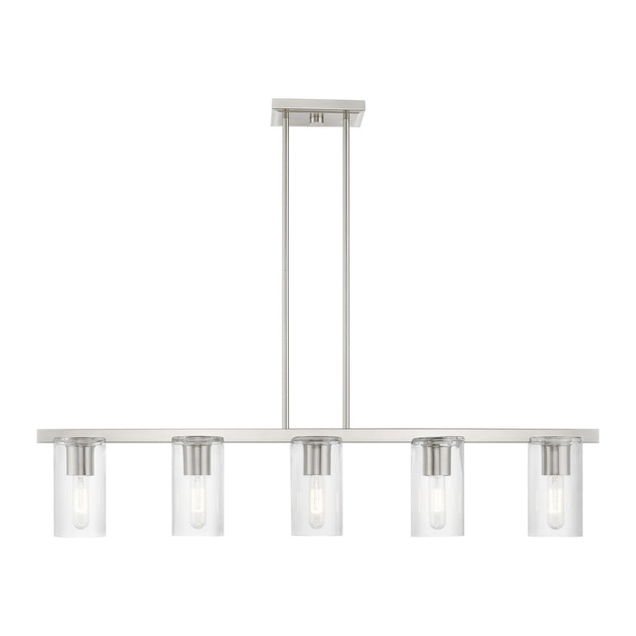 Livex Lighting 49275-91 Five Light Linear Chandelier, Brushed Nickel