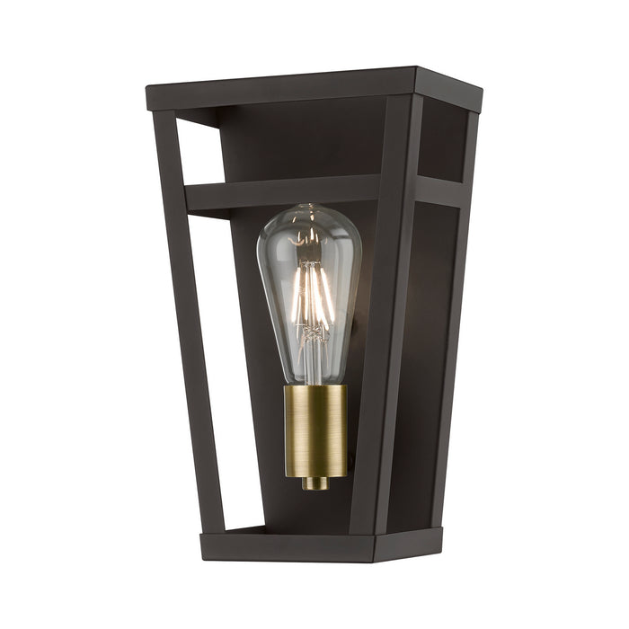 Livex Lighting 49567-07 One Light Wall Sconce, Bronze w/Antique Brass
