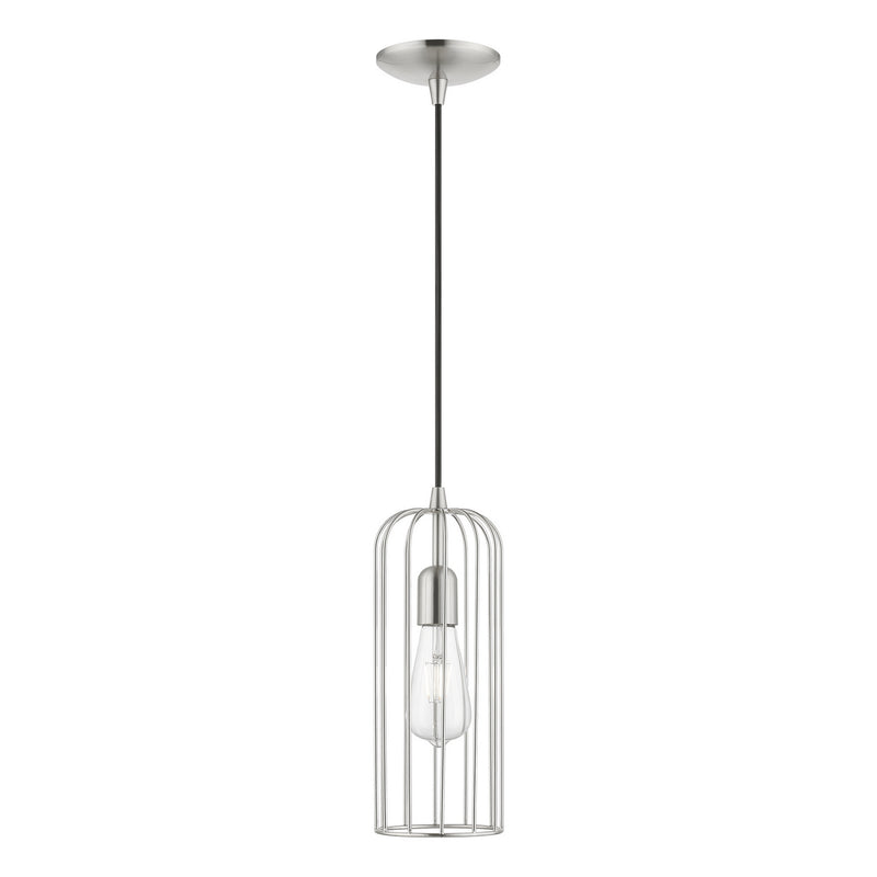 Livex Lighting 49713-91 One Light Pendant, Brushed Nickel