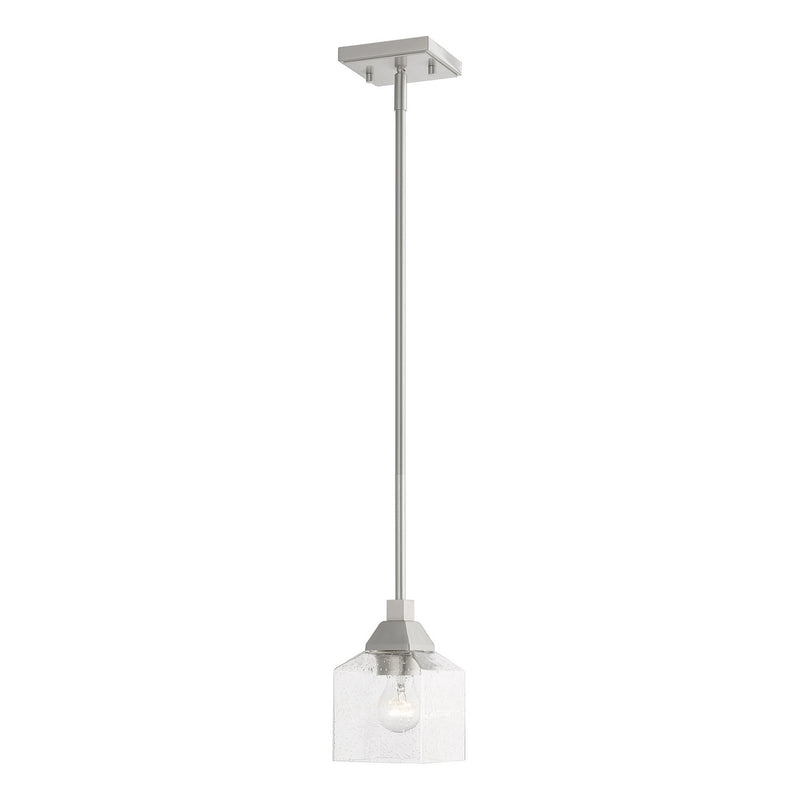 Livex Lighting 49761-91 One Light Mini Pendant, Brushed Nickel