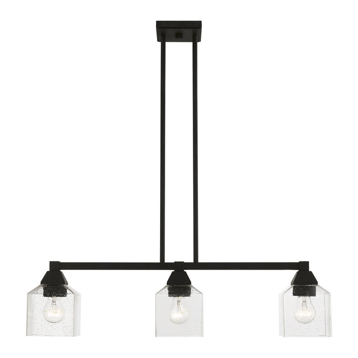 Livex Lighting 49763-04 Three Light Linear Chandelier, Black
