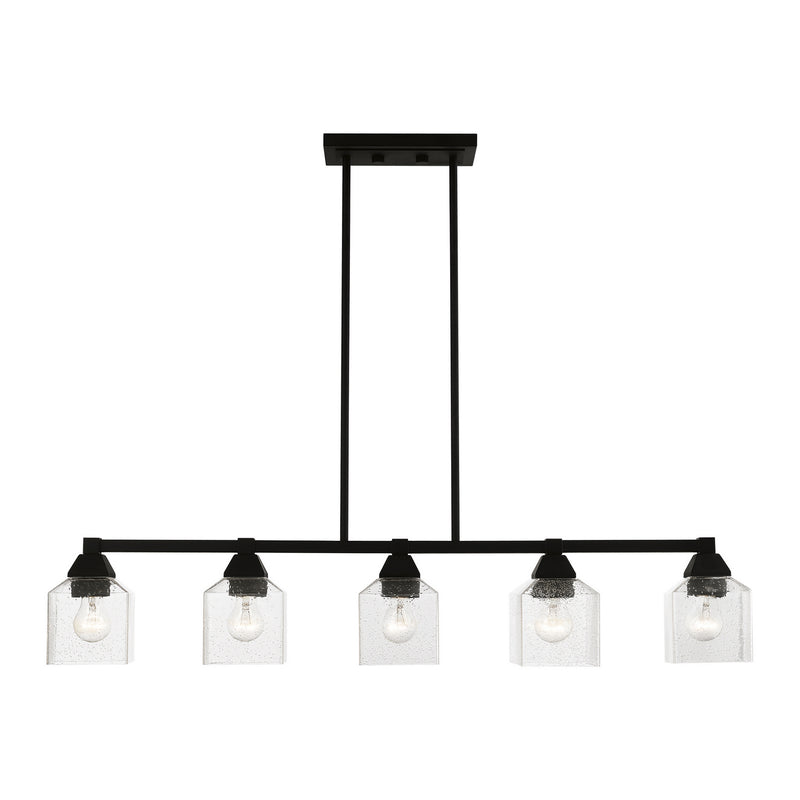 Livex Lighting 49765-04 Five Light Linear Chandelier, Black
