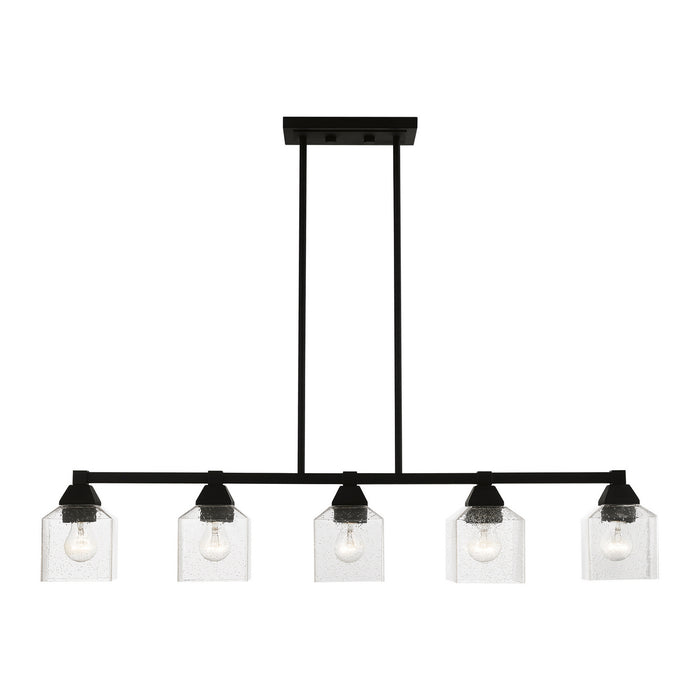 Livex Lighting 49765-04 Five Light Linear Chandelier, Black
