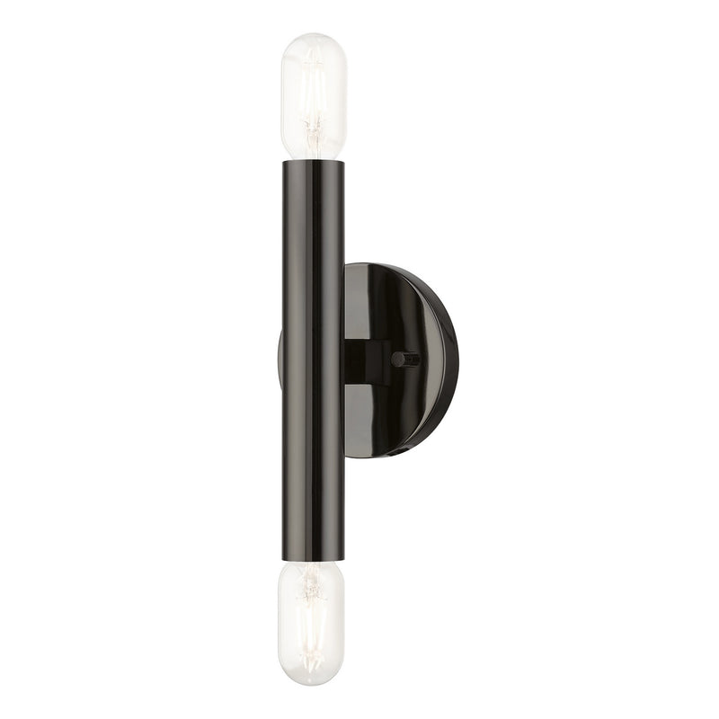 Livex Lighting 51132-46 Two Light Wall Sconce, Black Chrome