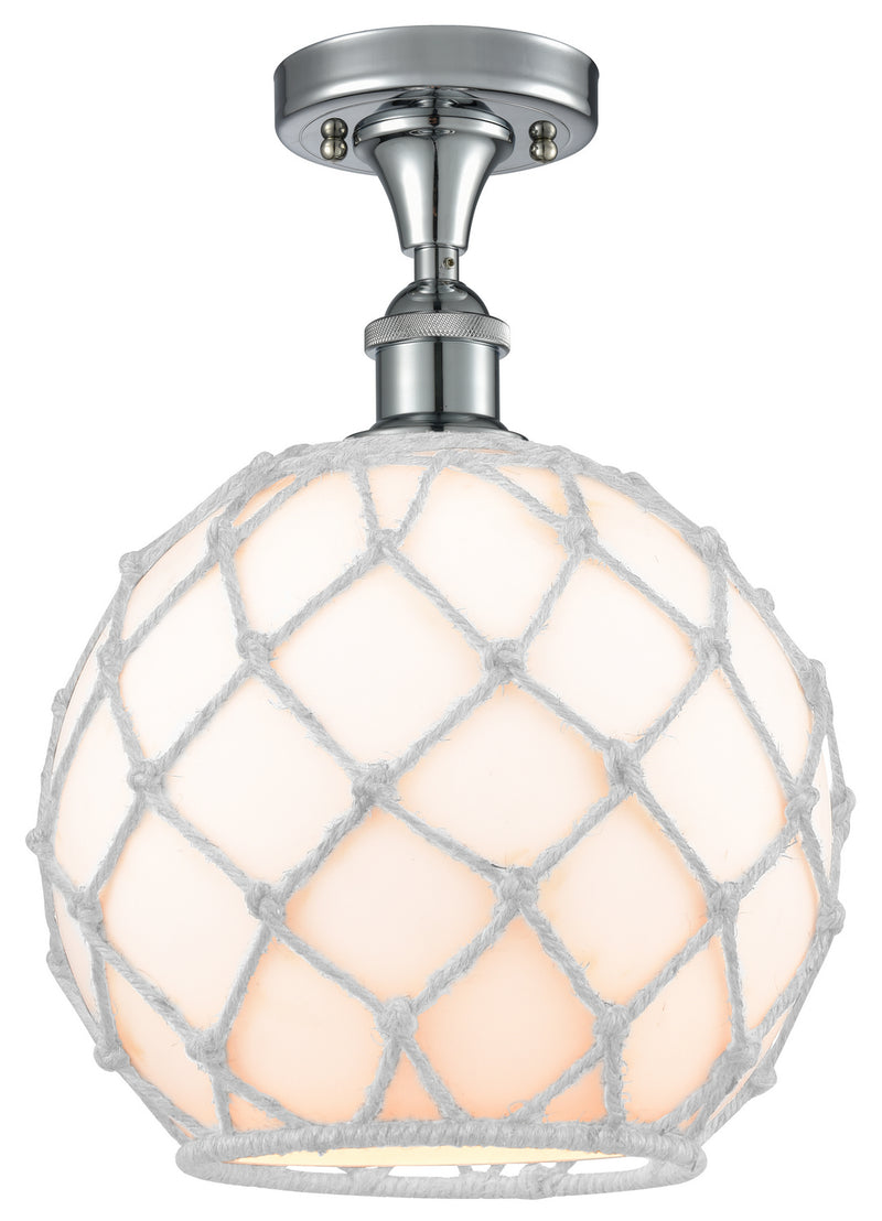 Innovations 516-1C-PC-G121-10RW One Light Semi-Flush Mount, Polished Chrome