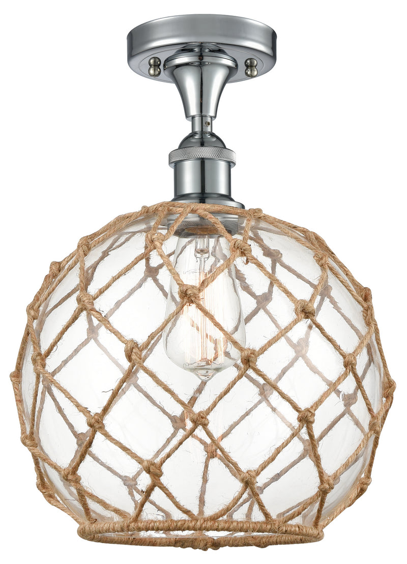 Innovations 516-1C-PC-G122-10RB One Light Semi-Flush Mount, Polished Chrome