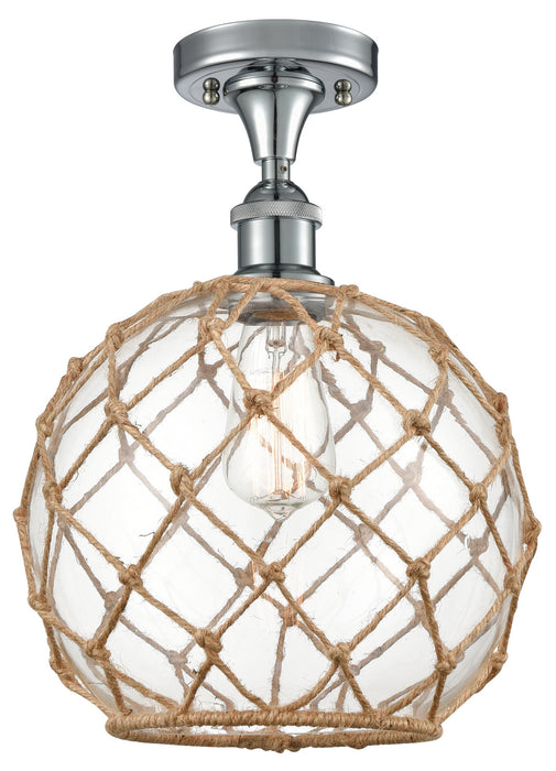 Innovations 516-1C-PC-G122-10RB One Light Semi-Flush Mount, Polished Chrome