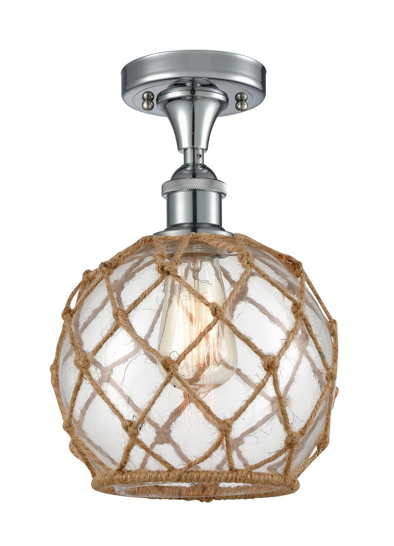 Innovations 516-1C-PC-G122-8RB One Light Semi-Flush Mount, Polished Chrome
