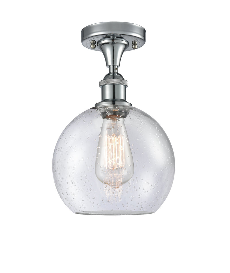 Innovations 516-1C-PC-G124-8 One Light Semi-Flush Mount, Polished Chrome