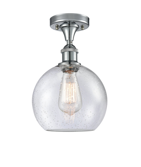 Innovations 516-1C-PC-G124-8 One Light Semi-Flush Mount, Polished Chrome