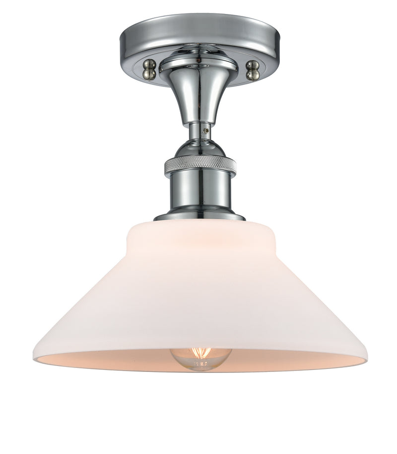 Innovations 516-1C-PC-G131 One Light Semi-Flush Mount, Polished Chrome