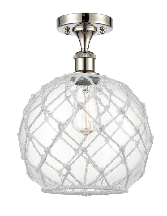 Innovations 516-1C-PN-G122-10RW One Light Semi-Flush Mount, Polished Nickel