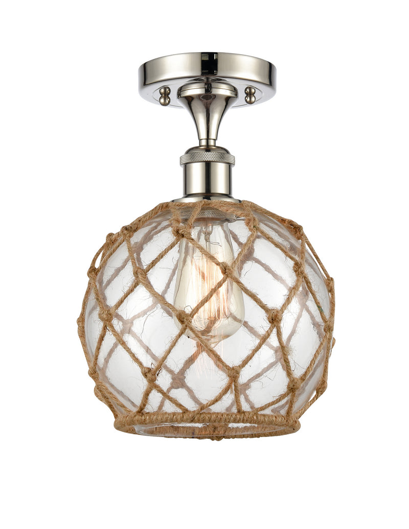 Innovations 516-1C-PN-G122-8RB-LED LED Semi-Flush Mount, Polished Nickel